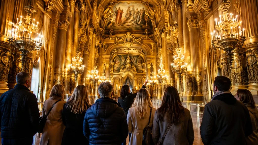 Die Grand Treppe wurde als Bühne für das Publikum selbst entworfen – die Vorstellung begann lange vor dem Vorhang